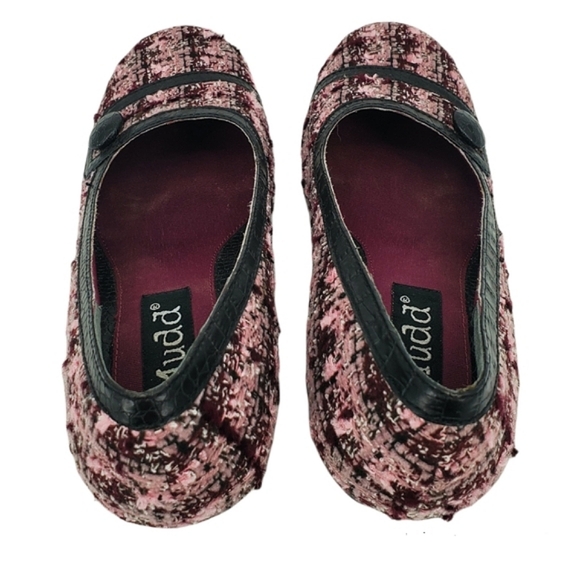 Mudd Pena Wmns Vintage Y2K Pink/Black Plaid Tweed Block High Heels Pumps Sz7.5 - Picture 6 of 11